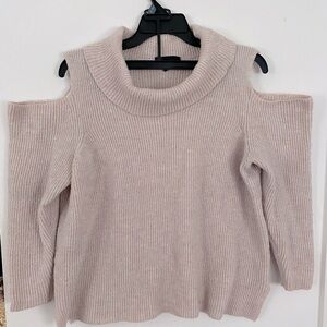 Lane Bryant cream cold shoulder sweater